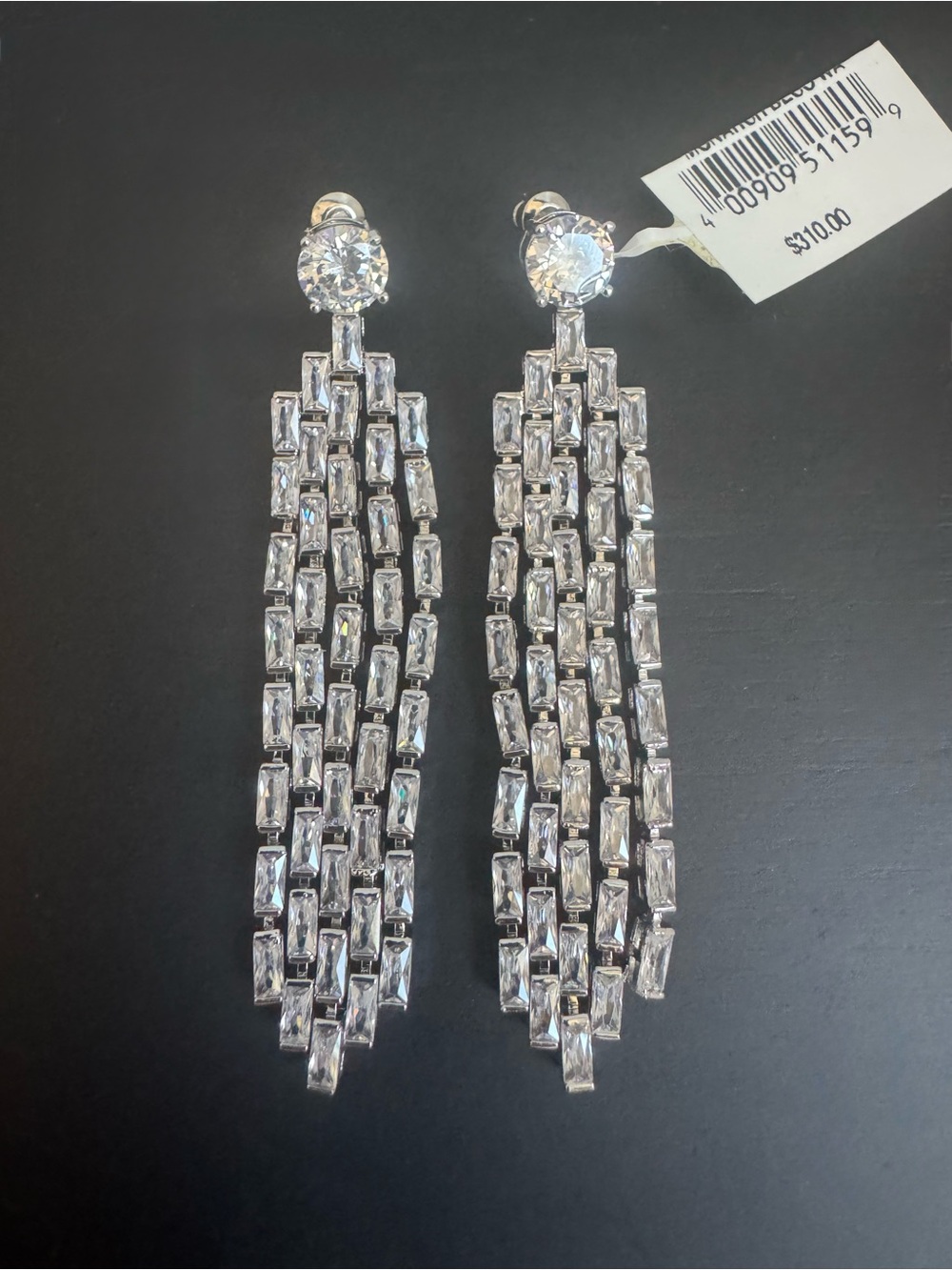 Saks Fifth Avenue Rhodium Deco Fringe Drop Earrings